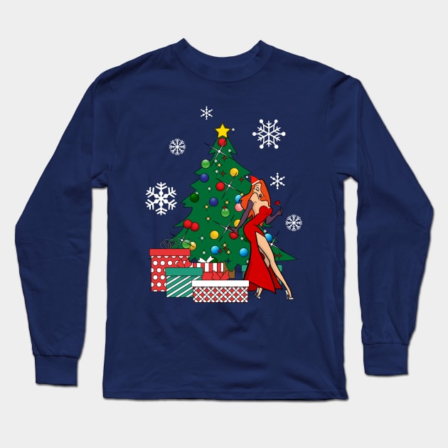 Jessica Rabbit Around The Christmas Tree Long Sleeve T-Shirt by Nova5